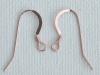 Vermeil Sterling Silver Rose Gold Plated Earring Hook Wires French Flat x 1pr